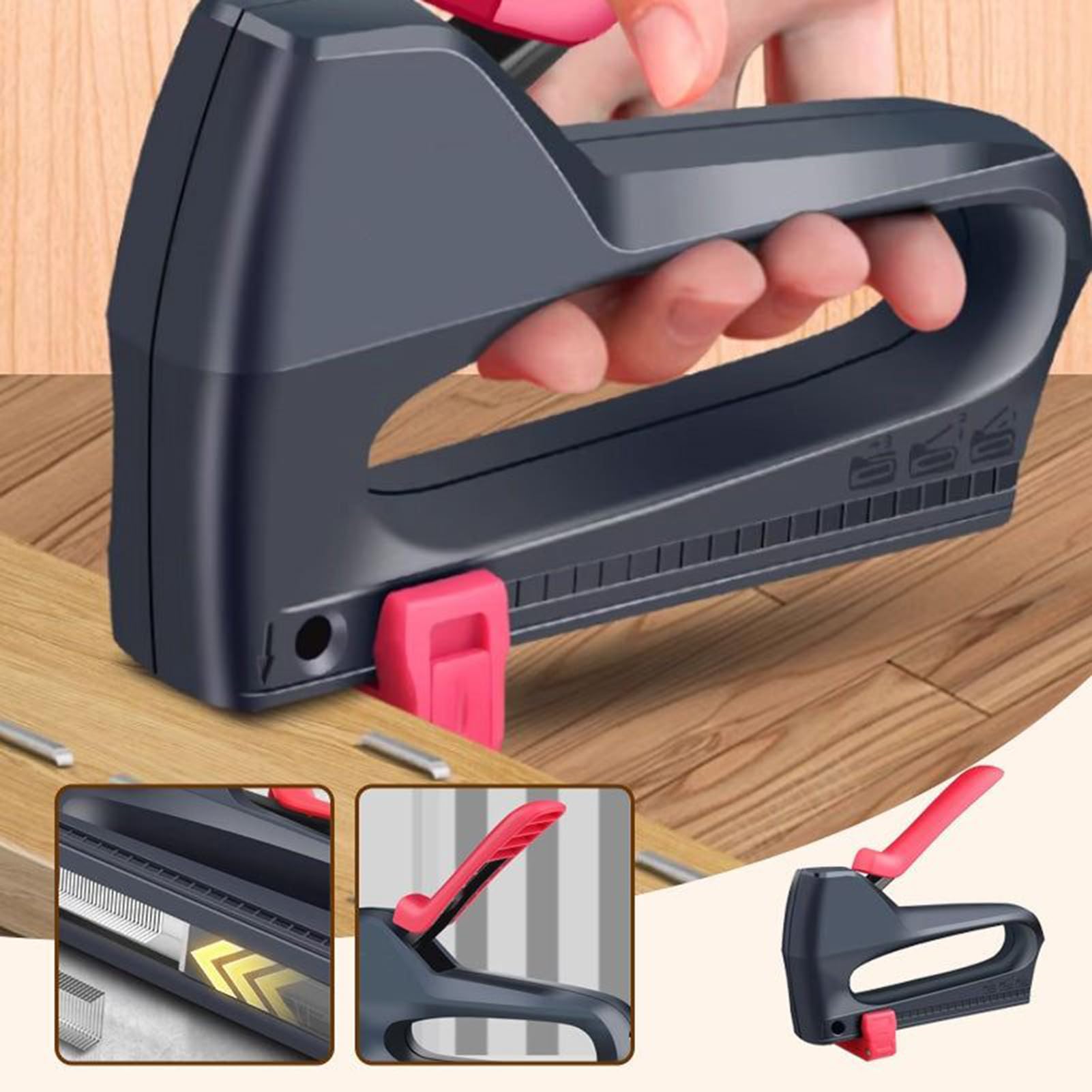 Herramienta Clavadora Manual - Herramienta Neumática De Fijación Portátil | Dispositivo de Clavos Compacto Ergonómico para Pared para Proyectos de Reparación de Muebles de Caja de