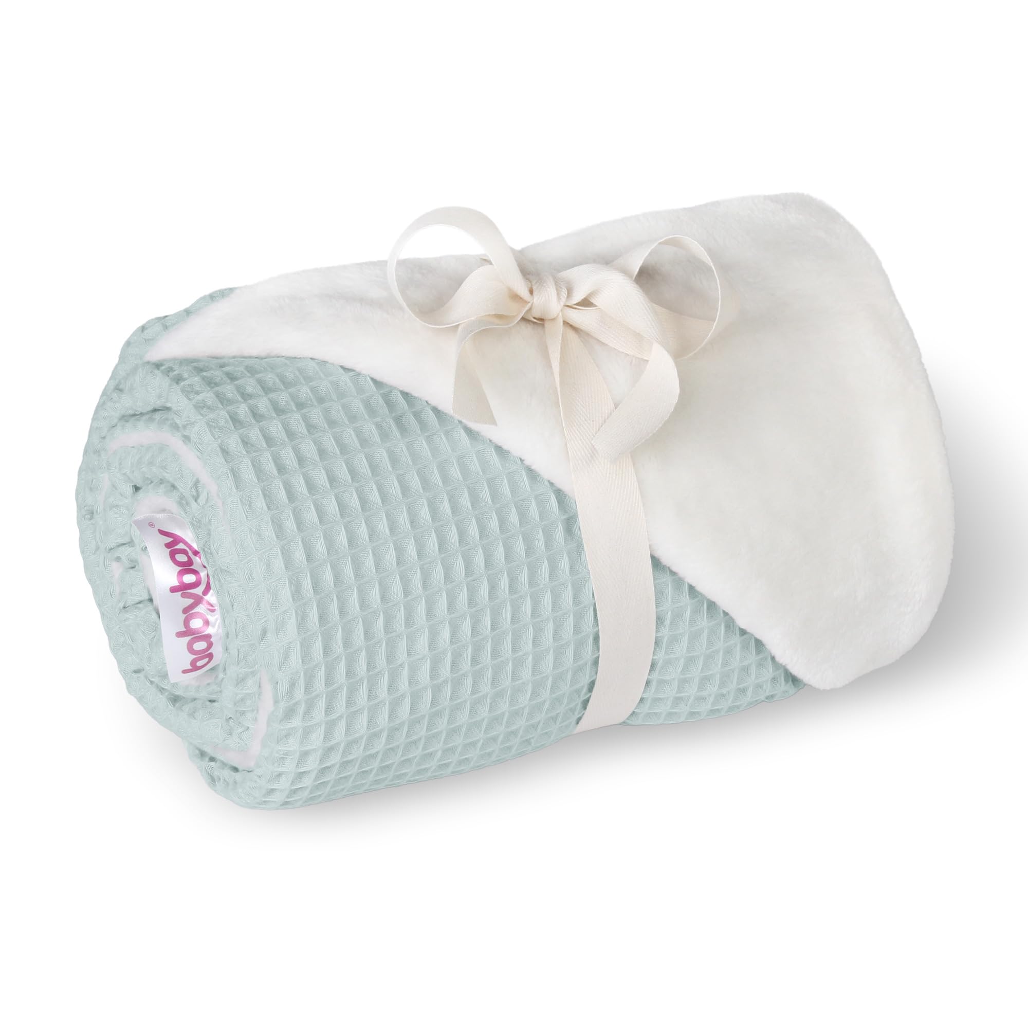 babybay Cuddly Blanket 75 x 100 cm Waffle Piqué, Soft Blue