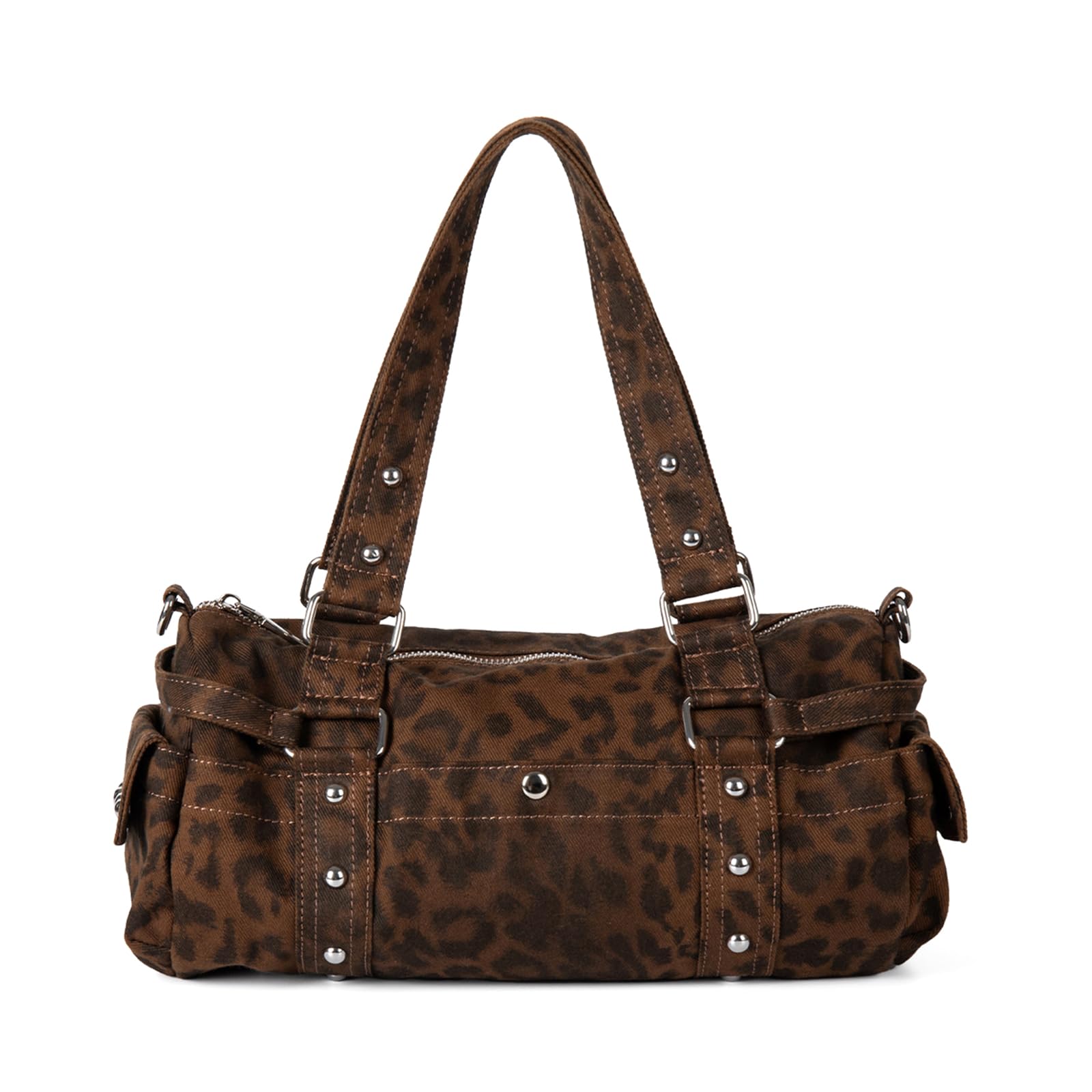 Sac moderne imprimé léopard en nylon technique | Accessoire de mode
