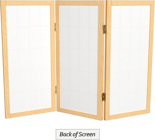 Miniatura 7 de Biombo portátil simple de 2 pies Biombo diseño Shoji clásico diseño japonés 4 anchuras 6 colores Madera Natural