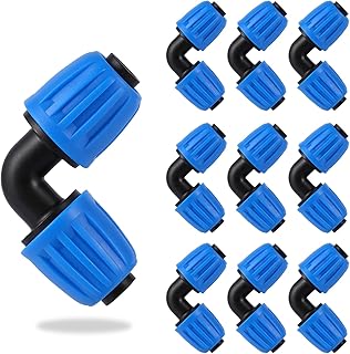 10 Pcs 1/2 Inch Drip Irrigation Elbow Fittings(1/2" ID x 0.640" OD),1/2 Inch Drip Line Lock Barbed 90 Degree Elbow Connectors for 1/2 Drip Irrigation Tubing Connection Parts for Garden Watering System