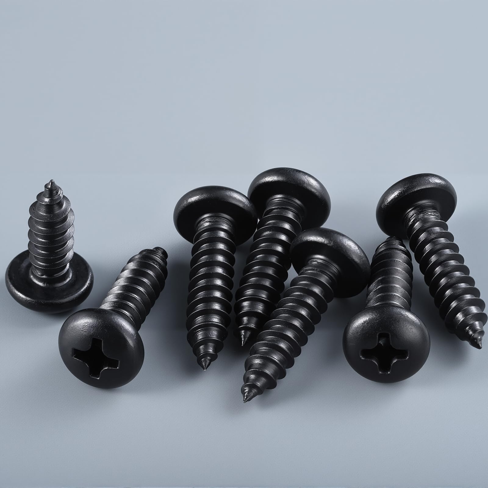 Tornillos para madera de cabeza plana #10 de 3 pulgadas, Phillips Drive, acero inoxidable de óxido negro 304 (18-8), autorroscantes para madera, tornillos de chapa, paquete de 50