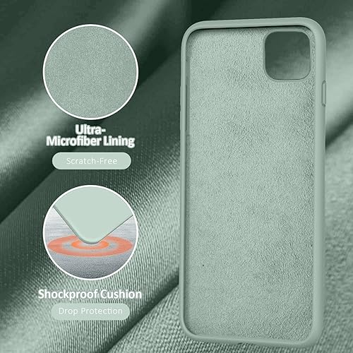 Miniatura 5 de Vooii Funda protectora para iPhone 11, de silicona líquida suave y delgada, de cuerpo completo, funda protectora para iPhone 11 (con forro de