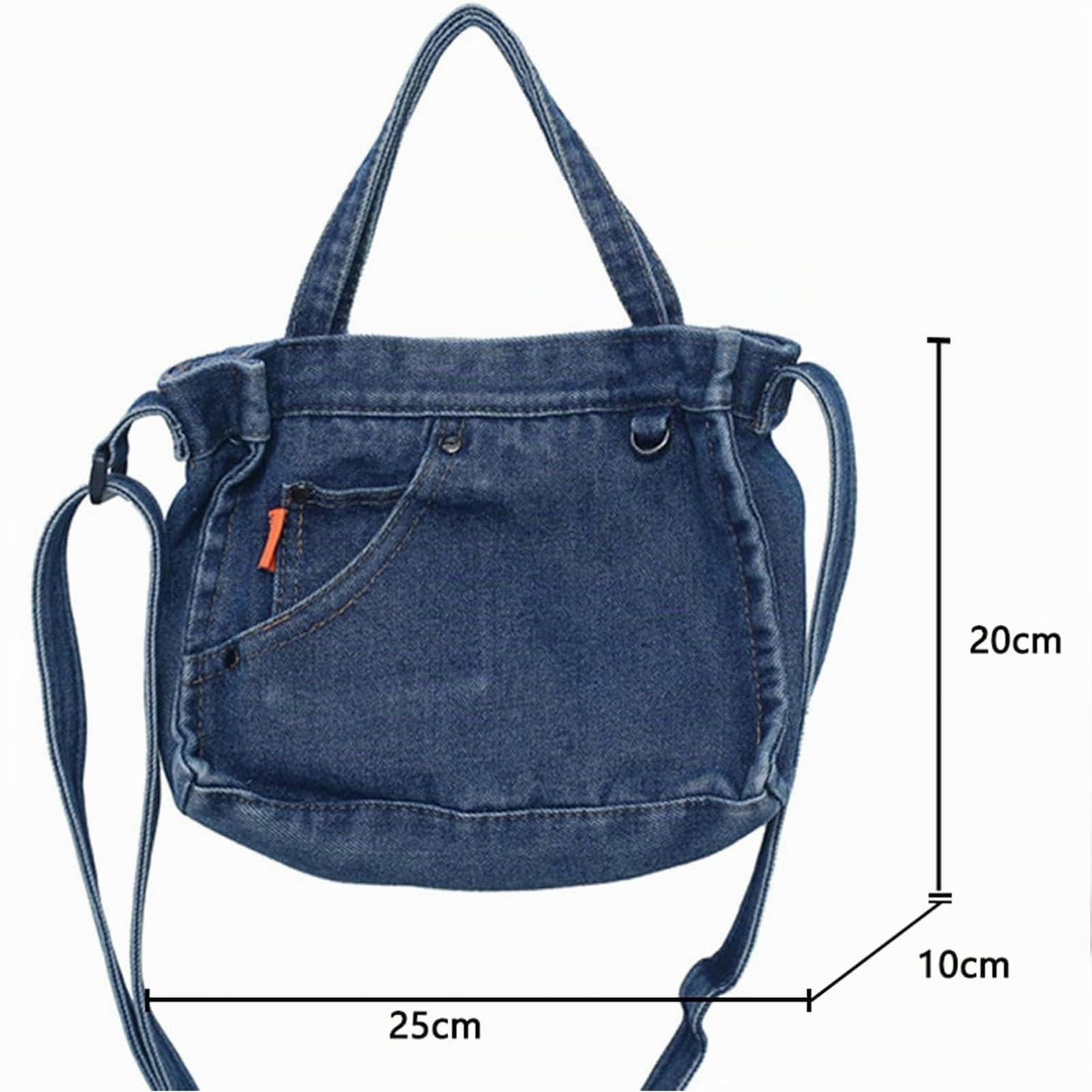 Borsa Donna Tracolla Borse Casual per Donne in Denim Spalla per Spalle Borse per La Spesa per Ragazze-Sky Blue-25 Cm