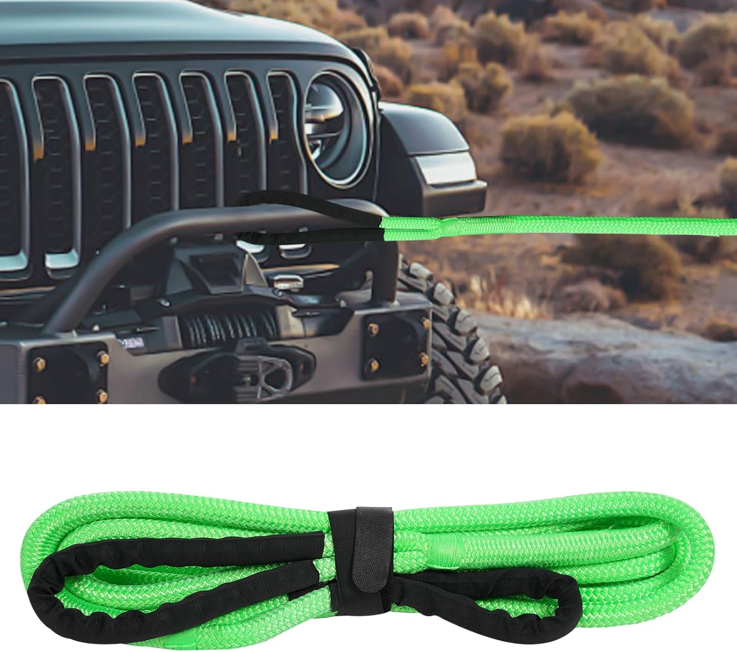 Recovery Tow Rope, 3/4 x 20', Heavy Duty Offroad Towing Straps Kit, 30580 lbs Capacity, Includes 2 Soft Shackles, Vehicle Recovery Kit for Jeep, ATV, UTV, SUV, Truck