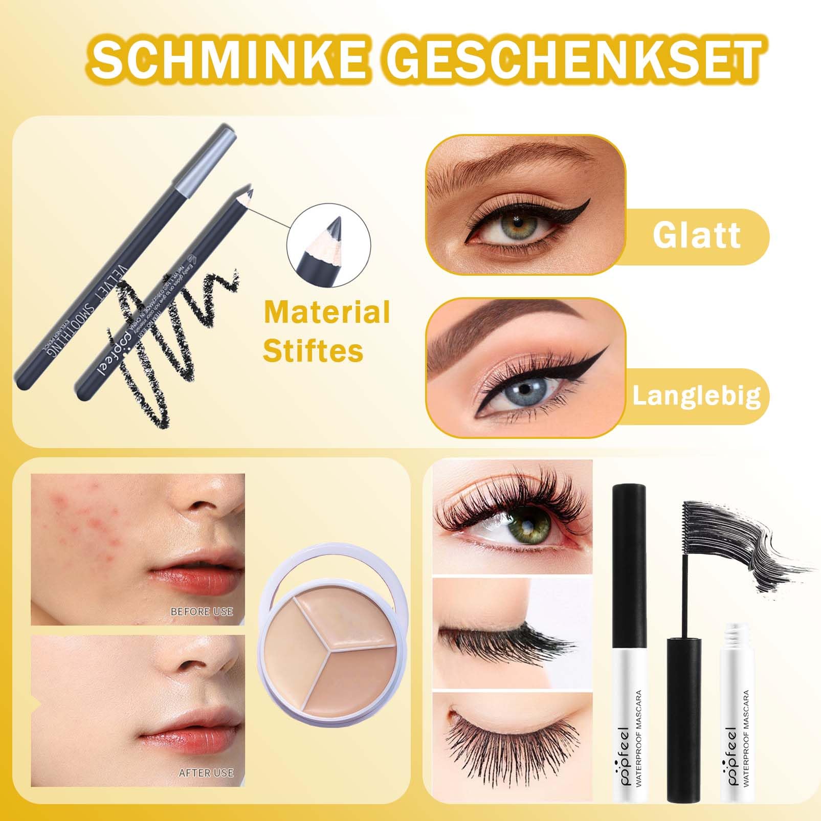 EONFAVE Beauty kalendarz adwentowy 2025, 24 sztuki, zestaw do makijażu, kalendarz adwentowy 2025, dla kobiet, zestaw do makijażu dla najlepszego zestawu prezentowego, ekskluzywne kosmetyki, z kredką