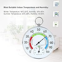 Vista 3 de Medidor de humedad de temperatura, termómetro higrómetro con anillo colgante, higrómetro de pared de alta precisión, probador de humedad
