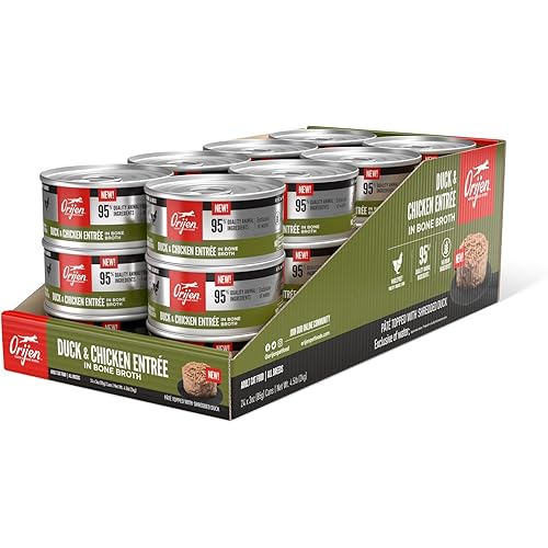 ORIJEN Duck and Chicken Entree in Bone Broth Wet Cat Food, WholePrey Ingredients, 3 oz (Case of 24)
