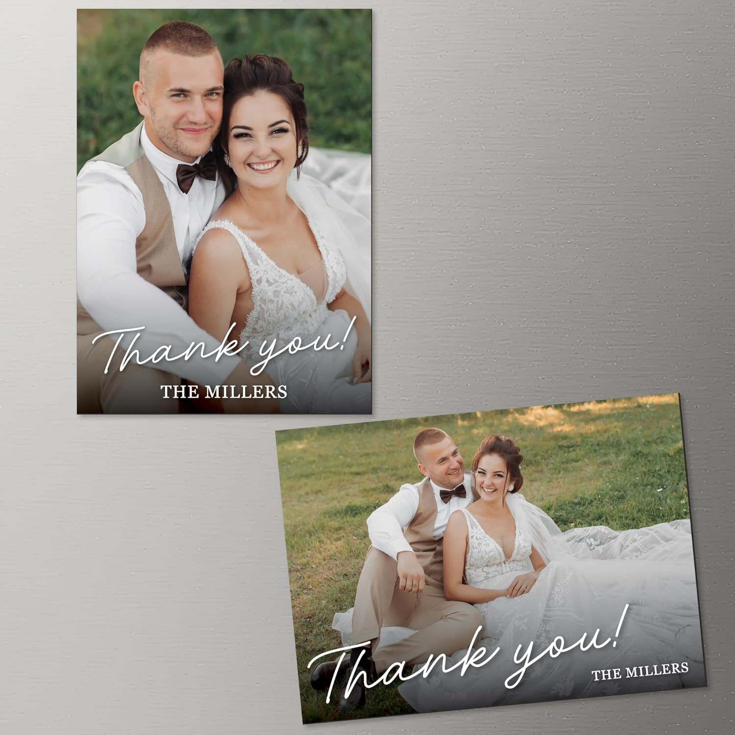 Big Dot of Happiness Custom Vertical Photo Thank You Magnet Cards with Envelopes, Personalized Wedding Thank You Favors, Fridge Magnetic Picture Keepsakes – 24 Count