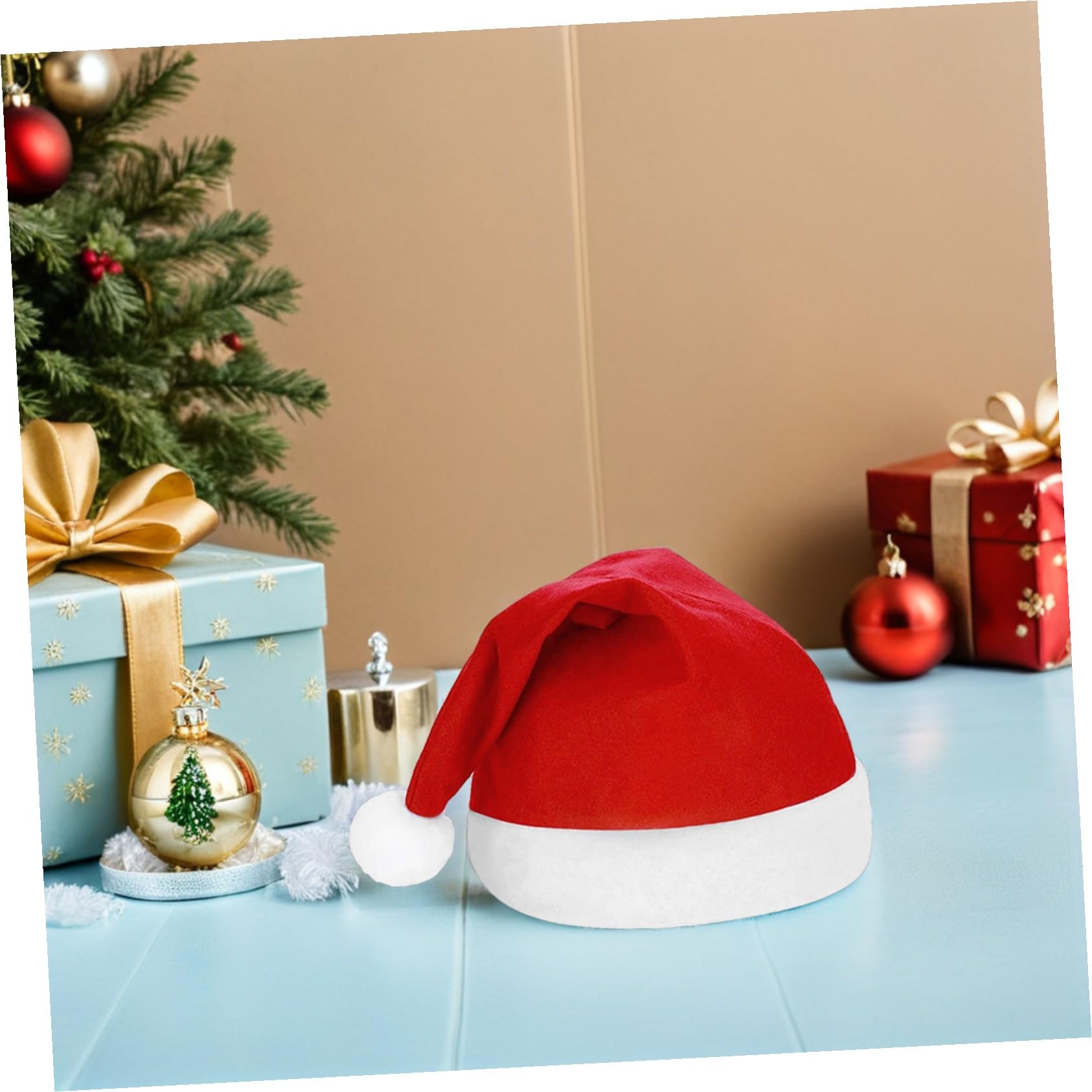 LABRIMP 25 Stück Teiliges Weihnachtsmützen aus Weichem Dickem Vliesstoff Klassische Rot-weiße Santa-hüte Ultraleicht und Tragbar als Festliche Kopfbedeckung und Weihnachtsdekoration für