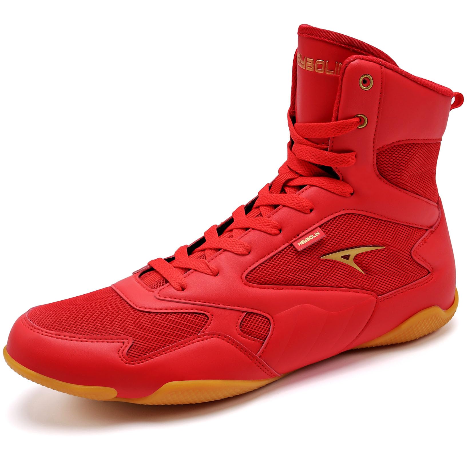 Men Wrestling Shoes Boxing Shoes High Top Fitness Sneakers Zero Drop Sole