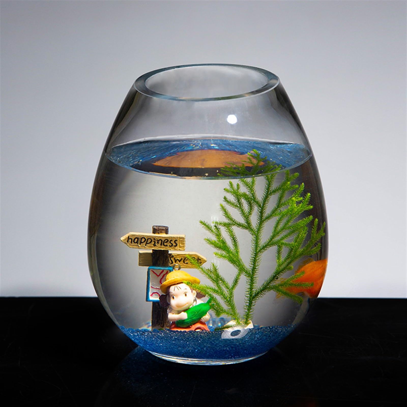 Petit aquarium en verre pour poissons rouges de combat, décoration de salon