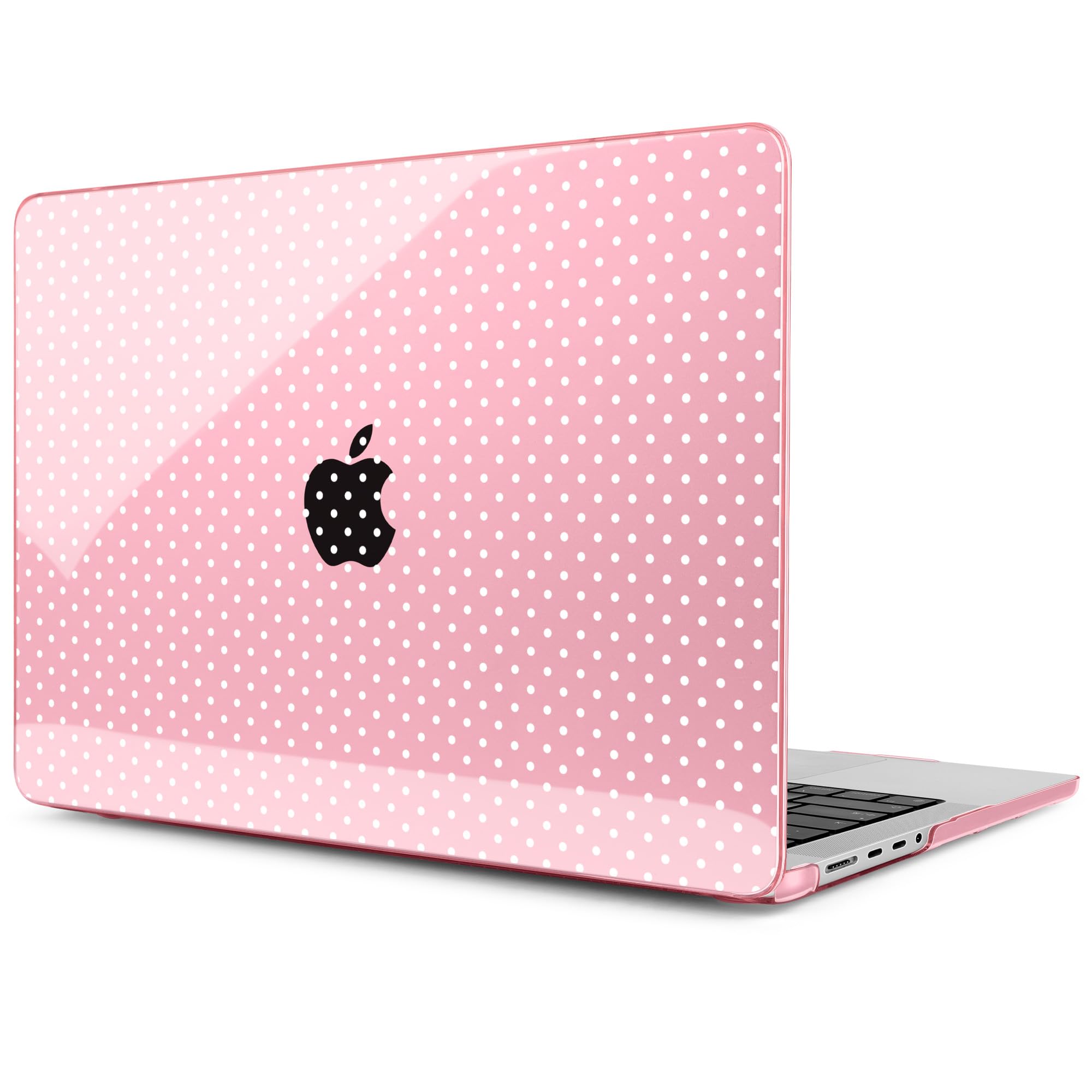 MEEgoodo Case for MacBook Pro 16 inch 2026 2024 2023 2021,Laptop Shell Compatible with M5 M4 M3 M2 M1 Pro/Max Chip, Fit Model A3429/A3428/A3403/A3186/A2991/A2780/A2485, Cherry Blossom Pink&amp;Polka Dots