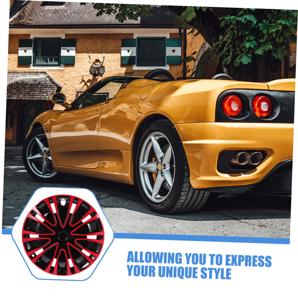 OUNONA Jante Universelle De 13 Pouces pour Voitures Camions SUV Capuchon De Valve De Pneu Fluorescent Moyeu De Roue Assemblage De Jante
