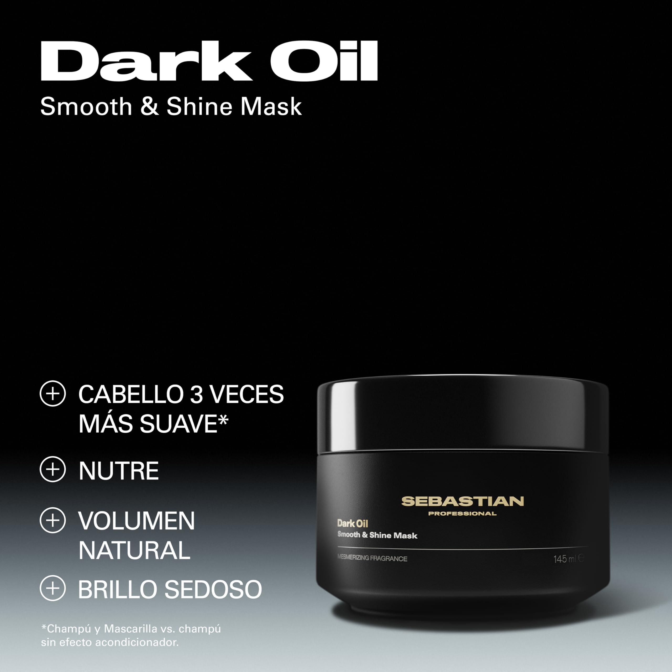 Sebastian Professional Dark Oil | Mascarilla Nutritiva y Ligera Profesional | Para un Cabello Sedoso y Brillante | Brillo y Antiencrespamiento | Apto Para Todo tipo de Cabello