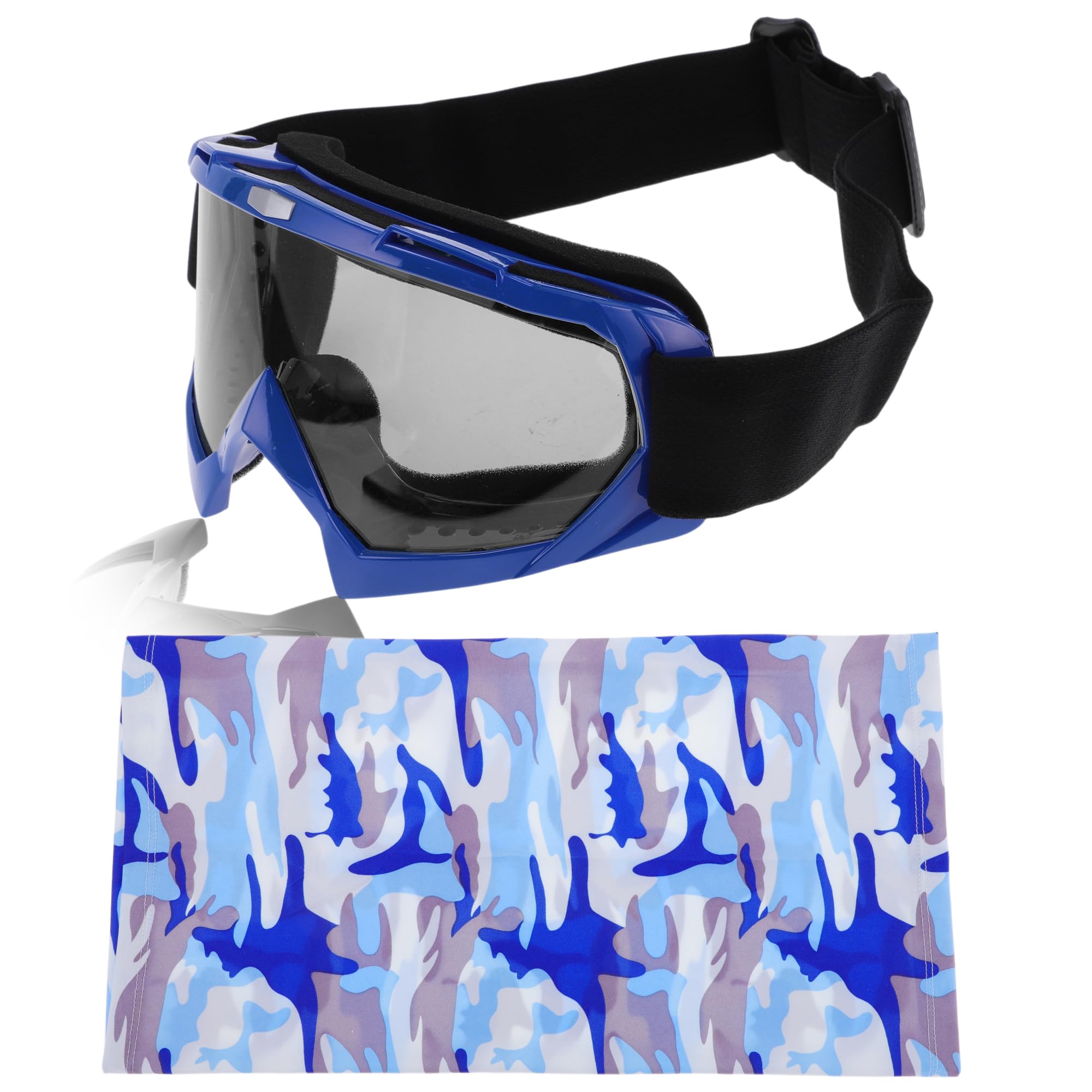 1 Set Occhiali Da Motocross PC TPU Occhiali Da Sole Sportivi Per Moto Cross Moto Dirt ATV Lenti Grigie Montatura Blu