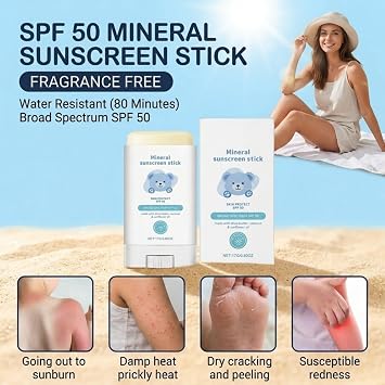 Sunscreen Stick SPF 50+, SPF 50 Sunscreen for Face,Invisible Sun Stick for Face & Body, Water Resistant,Daily Use Waterproof Sun Block,Moisturizing Sun Cream,Day Cream Spf, Daily Use Sunscreen Stick