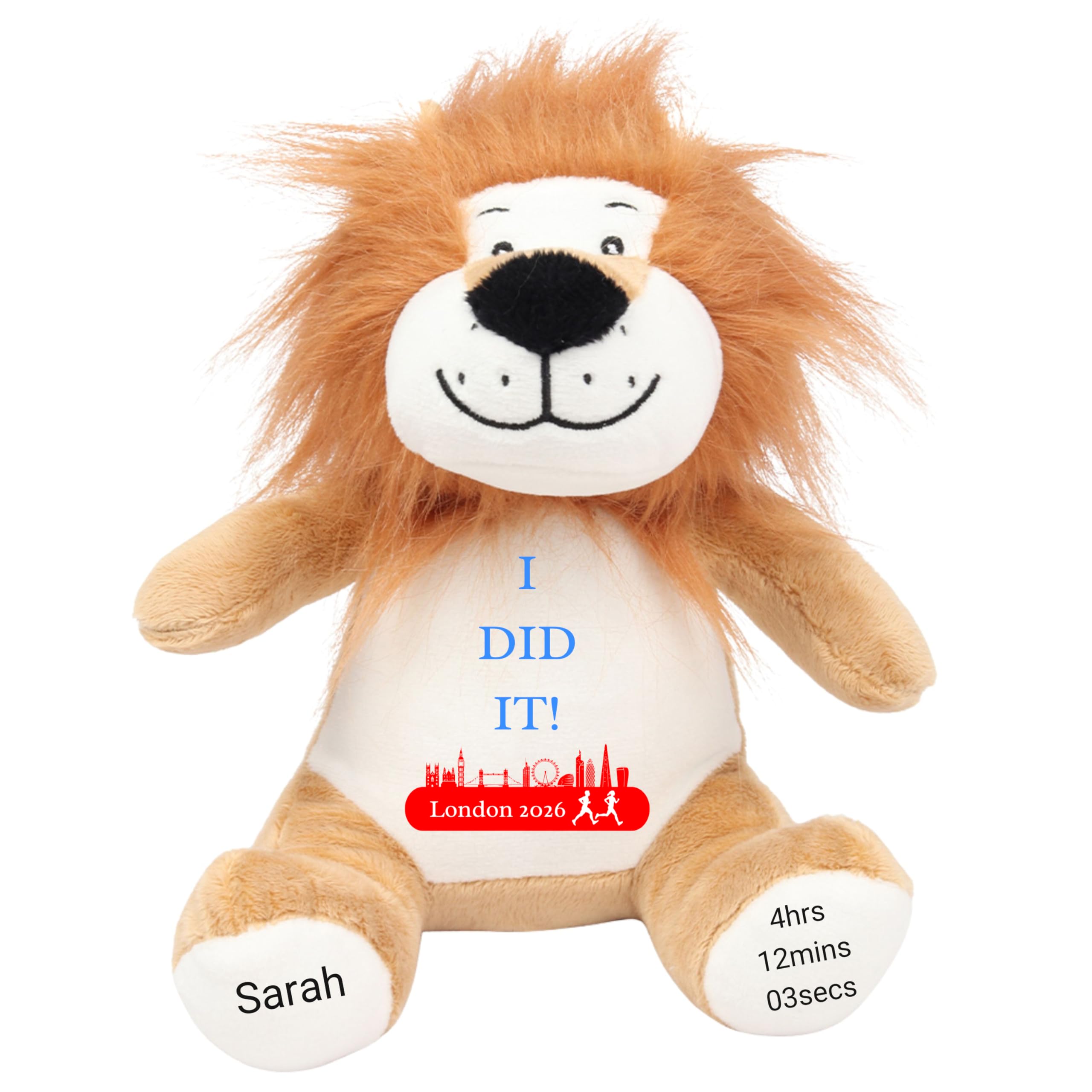HotScamp Marathon Gift Cuddly Toy - Personalised London 2026 Teddy Marathon? Completed It! Customised Runner Running Finish Medal Congratulations Well Done Run Soft Cuddly Plushie - Brown Teddy — view 23