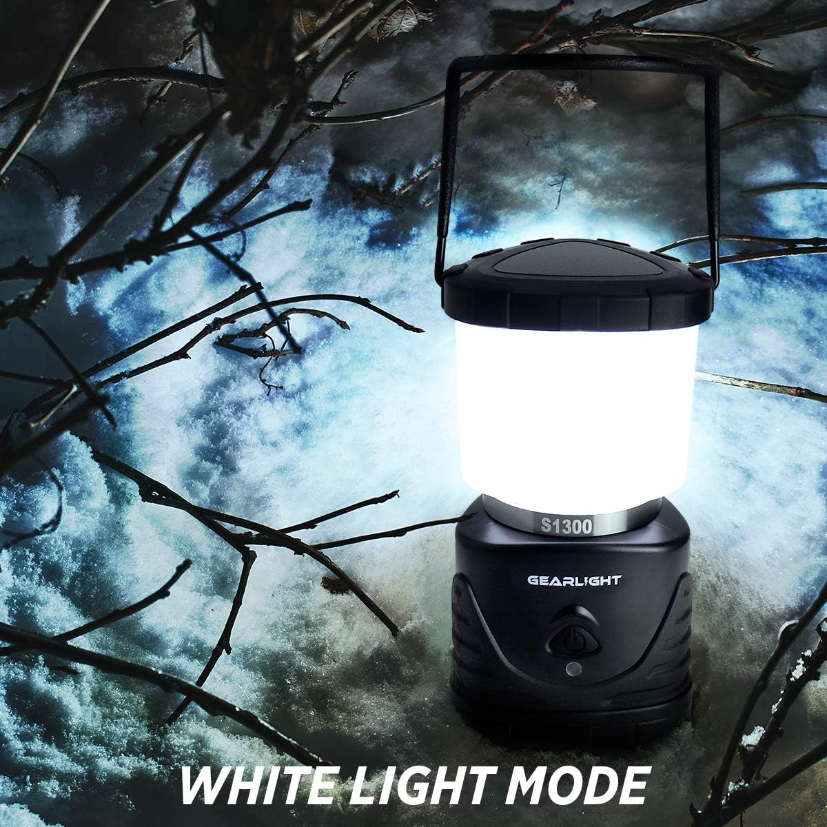GearLight LED Camping Lantern S1300 - Up to 72 Hours Battery Powered Light - Outdoor, Camp, Tent, Hurricane, and Emergency Lanterns