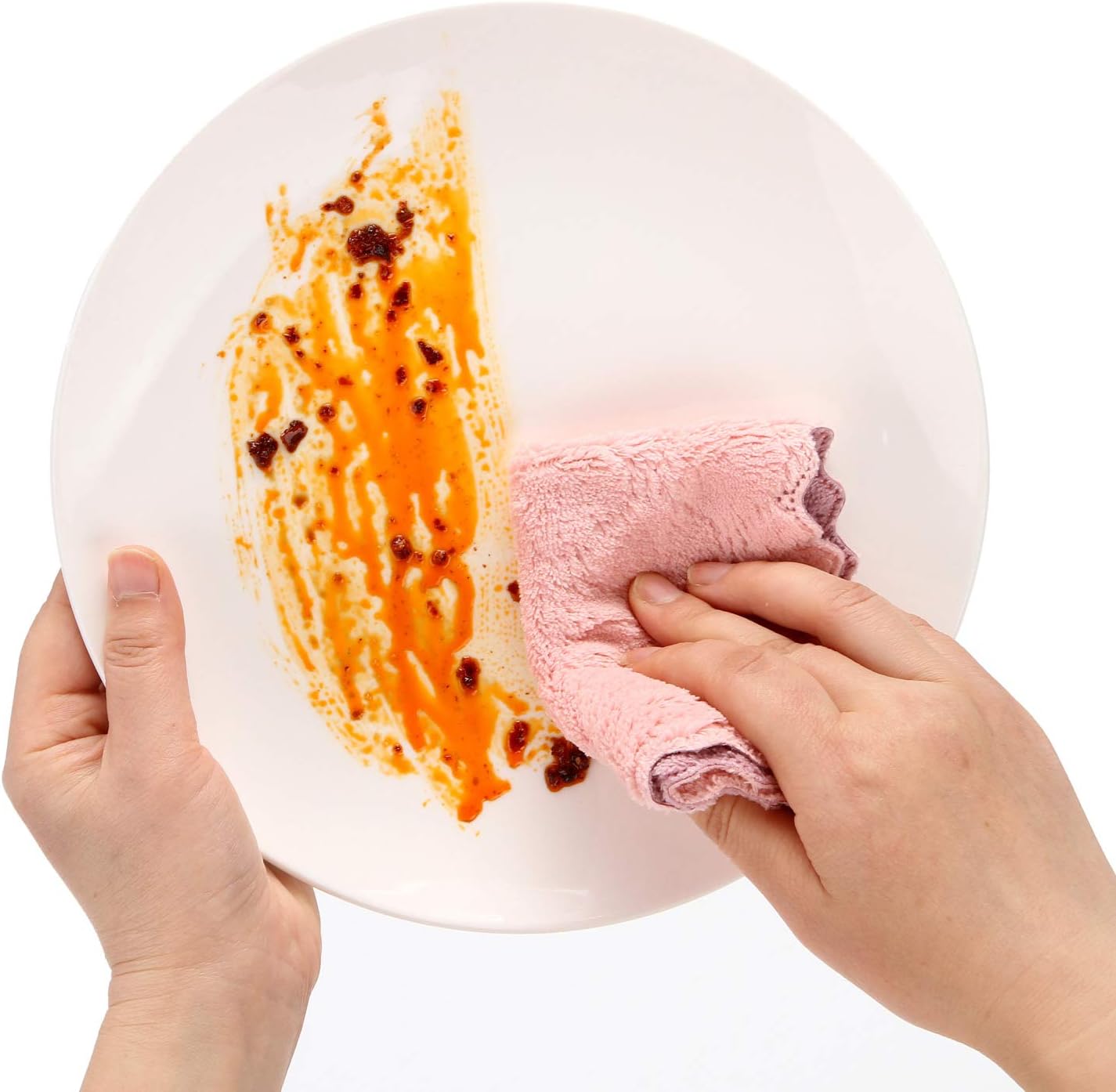 N / A ShiZu 12 Extra-Thick Dish Cloths, High-Grade Coral Fleece Dish Cloths, Super Absorbent Kitchen Towels, Non-Stick Oil Quick Dry Dish Towels, Table Cleaning Cloths Kitchen Rags [Pink Purple]