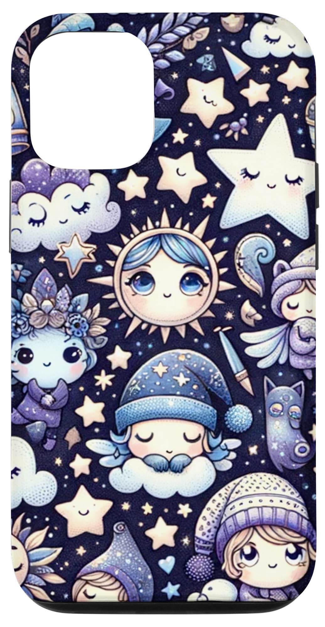 iPhone 14 Pro Midnight Reverie - Captivating Starry Night Adorable Case