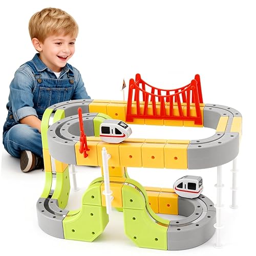 Magnetic Train Set for Kids 4-8, Infinity Racer Magnetic Train,