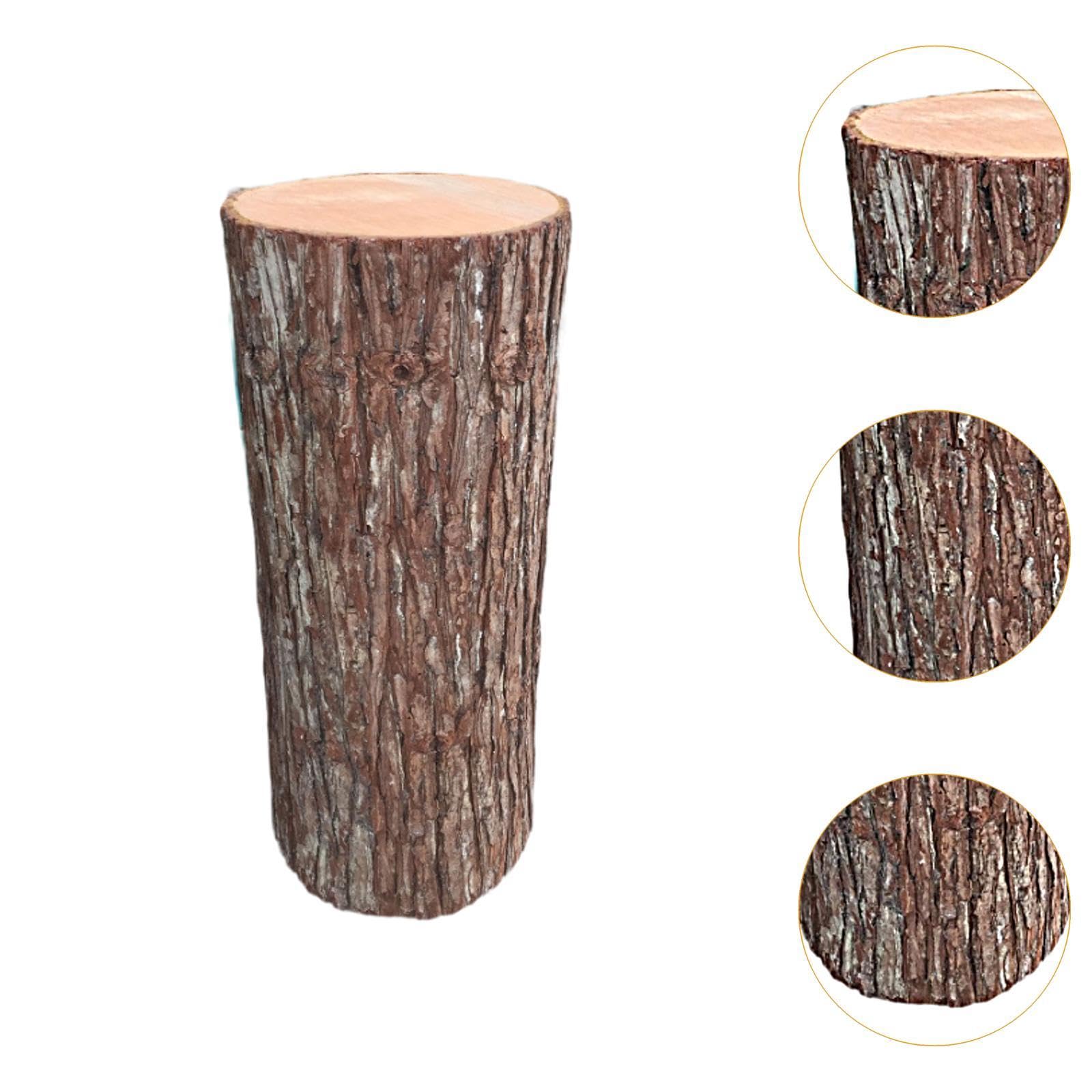 Sockel Aus Holz, Zylindrischer Präsentationsständer, Massiver Zylinderfuß Aus Holz Zur Präsentation von Kuchen Und Blumen, Geeignet für Feierlichkeite, 20cmx50cm
