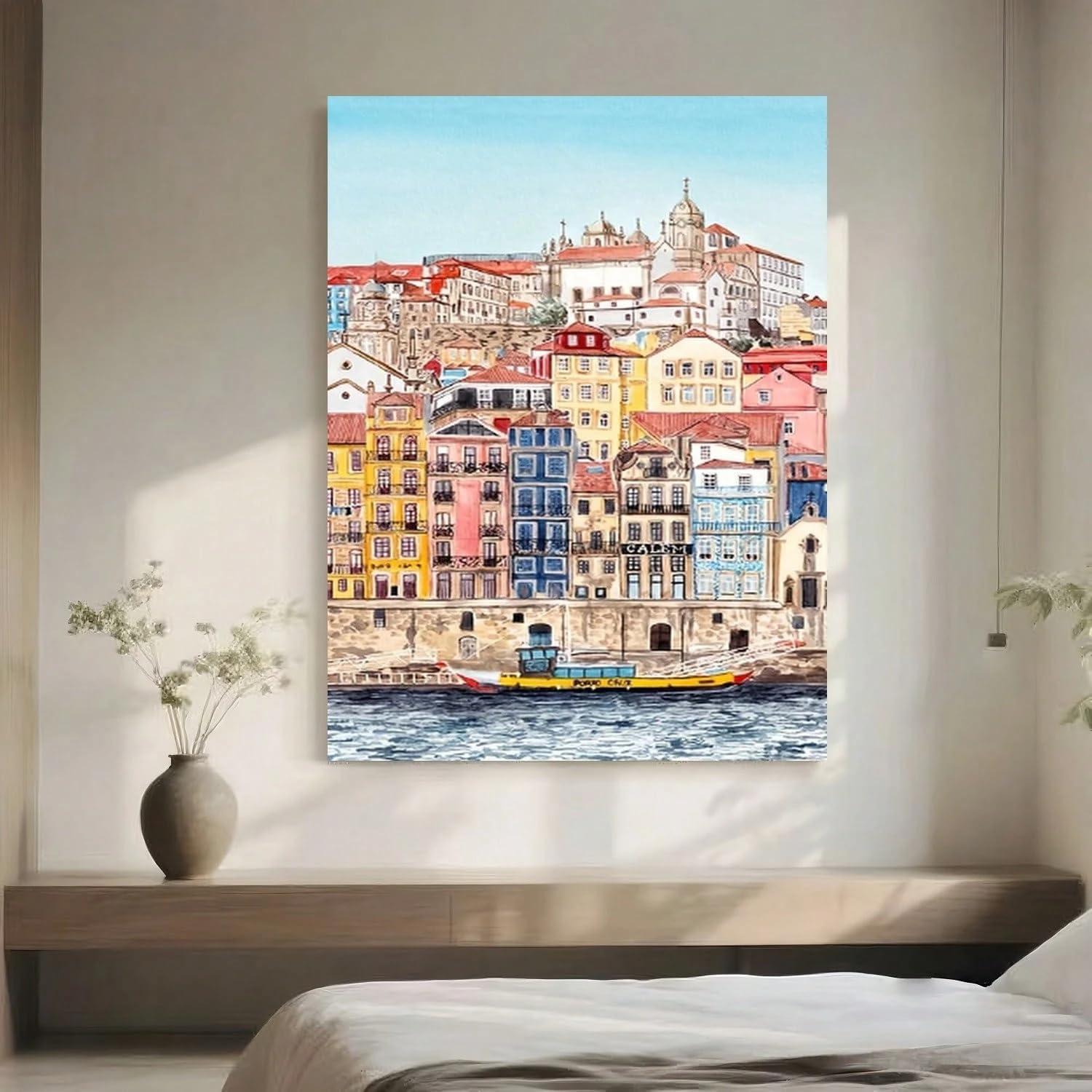 Pósteres de Lisboa y Oporto estilo acuarela, lámina decorativa de Portugal para pared 50x70cm