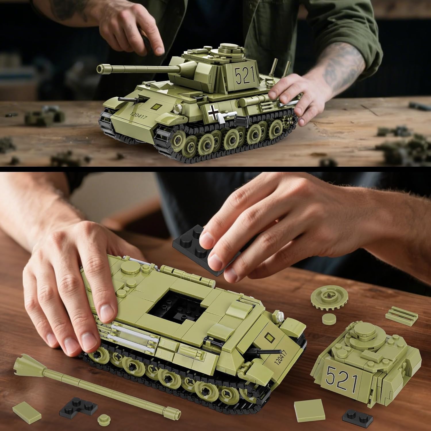 Panther Tank Building Set, Compatible with Lego Military Tank, WW2 Army Toys Historical Collection Model for Military Fans, Gifts for Teens Kids Boys 8-14 (638PCS)