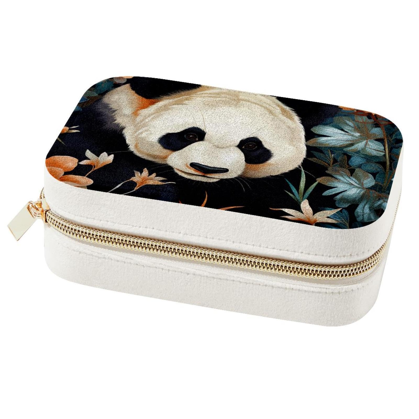 Boîte à bijoux de voyage panda pour colliers et bagues fille