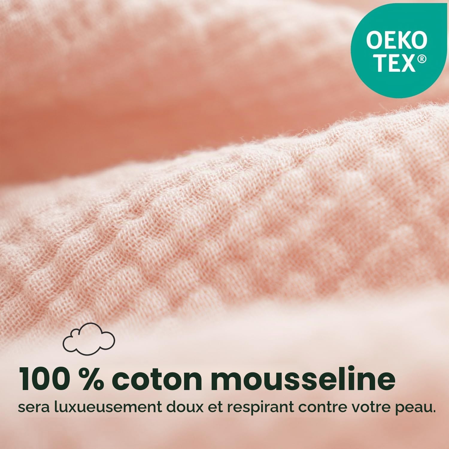 Lot de 2 taies d'oreiller en Mousseline 100% Coton pour Tout-Petit, Douces et Confortables pour Oreiller de Voyage de 33 x 45 cm, Rose et Fleuri