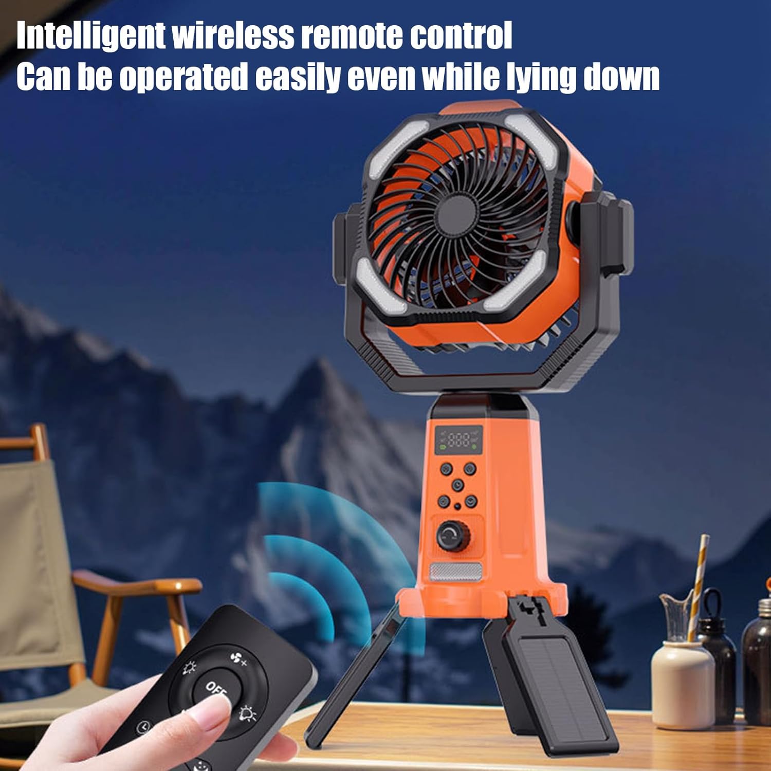 ABS Built Camping Fan with Not Slip Bottom 8 Hours Continuous Use Perfect for Backpacking Journeys Compact Outdoor Fan