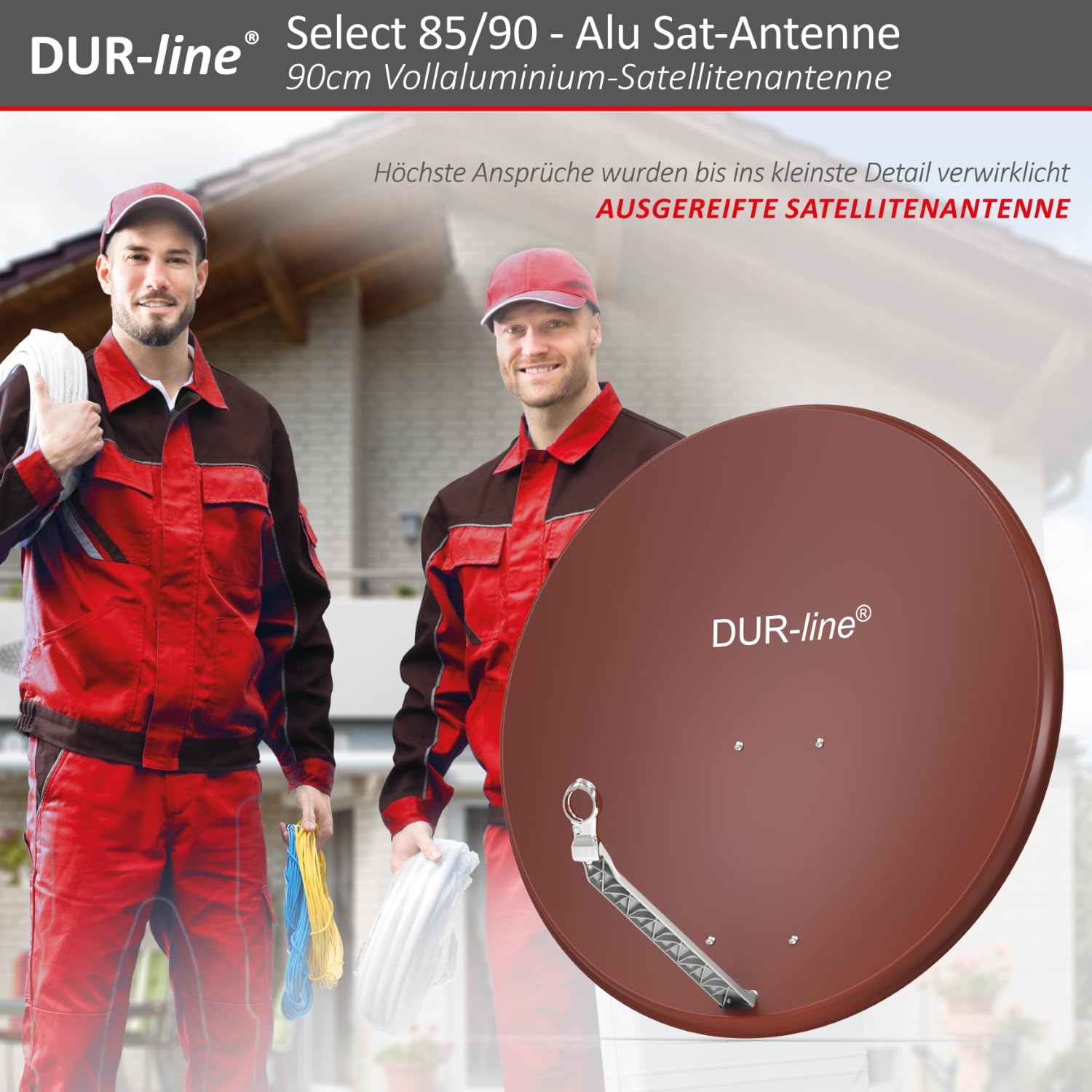 DUR-line Select - Parabola satellitare in alluminio, 75 cm/80 cm