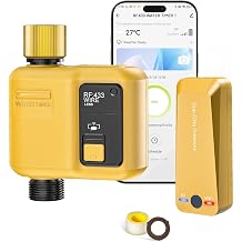 WiFi Water Timer 1 Zone for Garden Hose, Smart Sprinkler Timer with 984ft RF Range, Smart Lawn Watering System Irrigation Controller, APP/Voice Control, Rain Delay, Automatic/Manual Irrigation