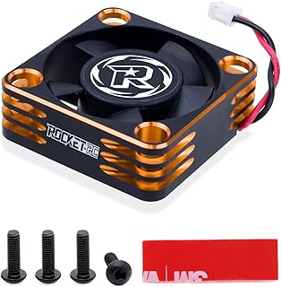 RC Motor Cooling Fan, 28000RPM Brushless ESC Alluminum Motor Cooling Fan for RC Car 1/8 1/10 Turbo Esc A3(Orange Black)