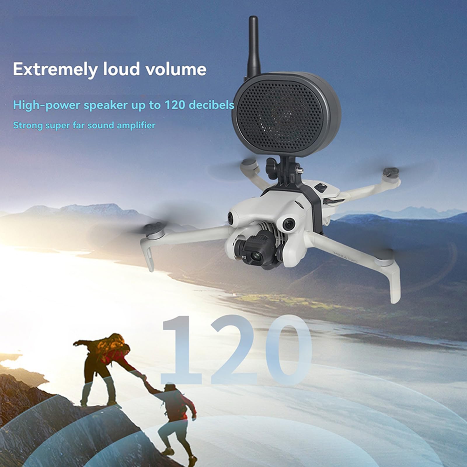 Głośnik drona Megafon Głośnik Ultra-Long Distance Ogłoszenia Bezprzewodowy mini głośnik Walkie-Talkie Akcesoria do dronów Kompatybilny z DJI Mini 4 Pro