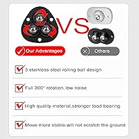 Vista 3 de Mini ruedas giratorias para electrodomésticos pequeños, ruedas giratorias autoadhesivas, rodillos de acero inoxidable, rueda universal para basura