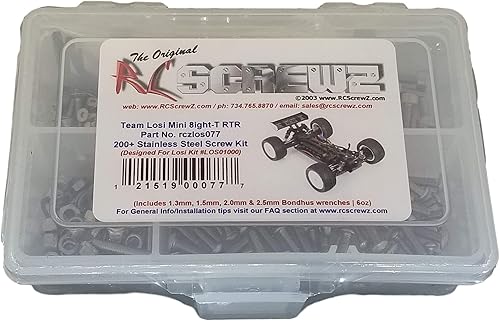 RCScrewZ Losi Mini 8ight-T RTR Kit de tornillo de acero inoxidable - los077
