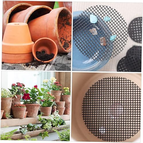 Miniatura 5 de GANAZONO 60 pcs Flower Pot Bottom mesh succulants Phyto Bonsai Pot Bottom Grid Mat Mesh Flower Pot Gasket planters mat Plants suculentas Gardening