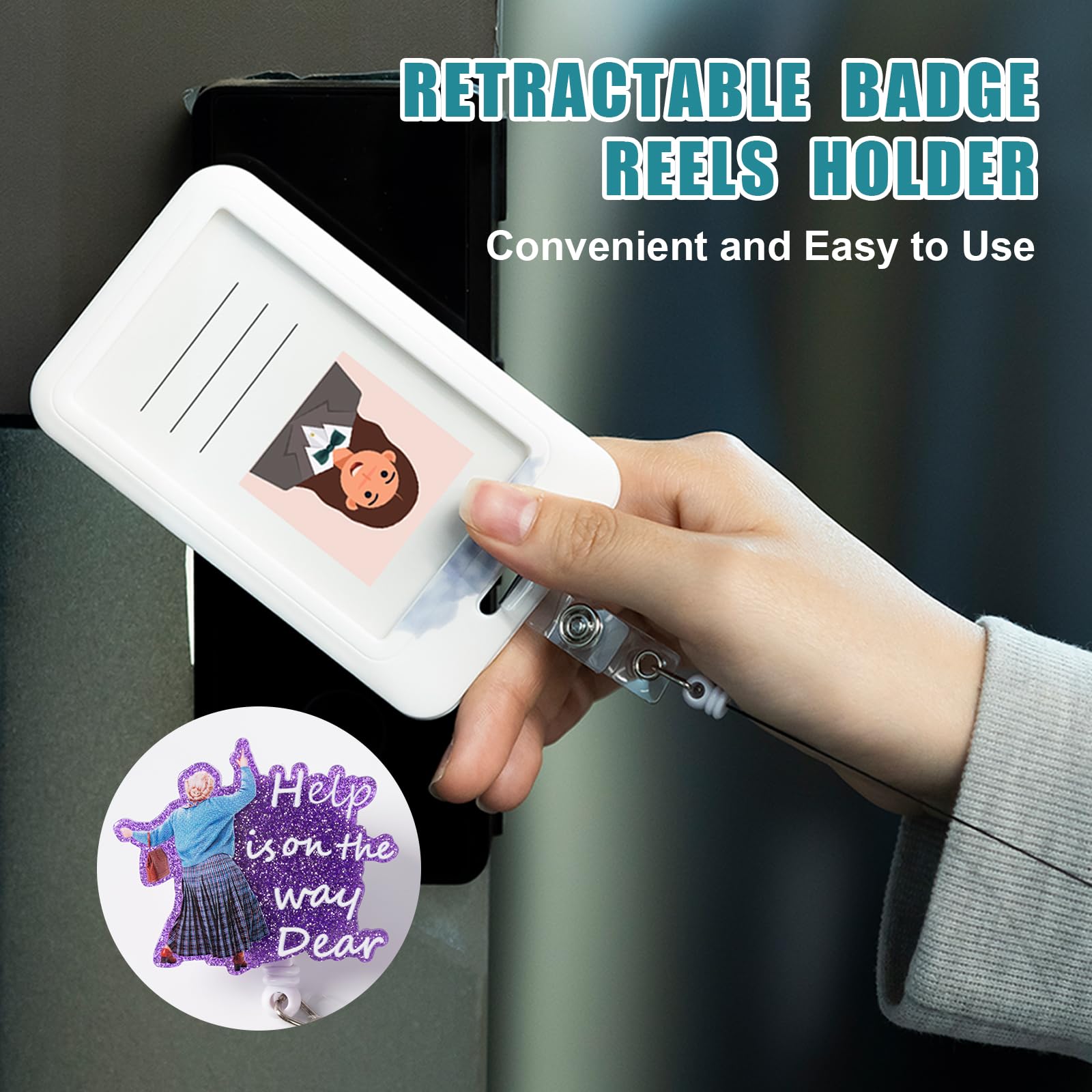 Quot;SQEYYGI- Funny Badge Retráctil Con Clip De Mosquetón Giratorio De 360