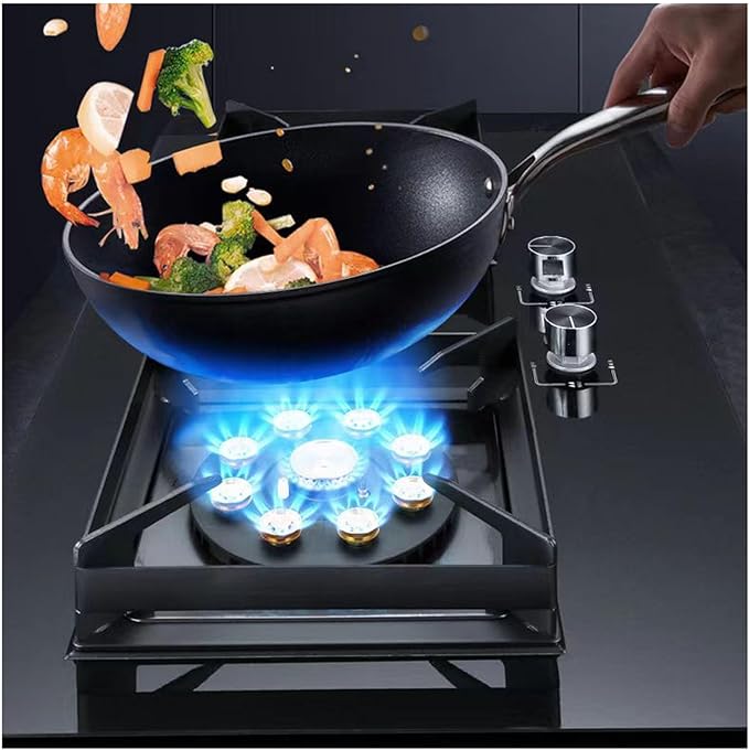 Estufa de Gas 2 Puestos 75 cm Portátil Vidrio Templado Encendido Automático miniatura 2