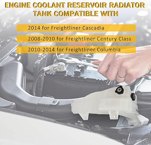 Miniatura 3 de ASAPE Tanque de expansión de radiador de depósito de refrigerante del motor compatible con Freightliner para Cascadia 12L 125 planeadores 2014