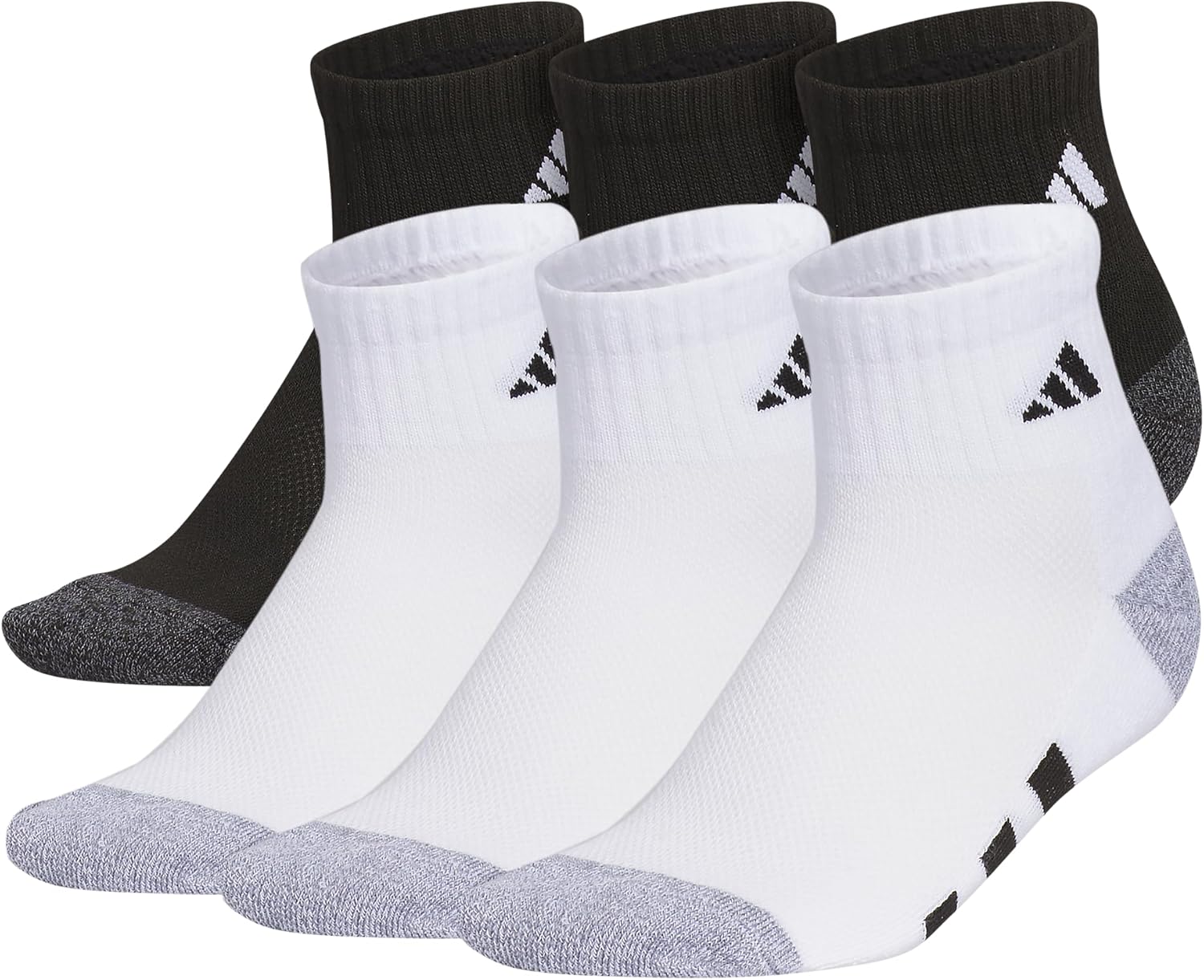 adidas Unisex Kids Cushioned Quarter Ankle Socks for Boys and Girls (6 Pairs) Durable & Comfortable