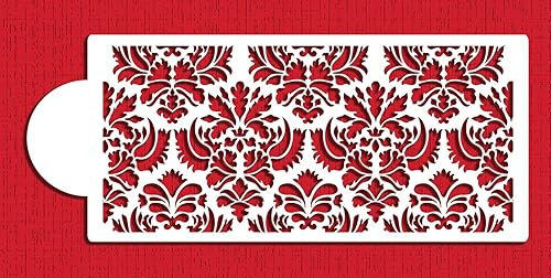 Miniatura 2 de Designer Stencils C405 Damask Cake Tier 5 - Plantilla para tartas, beigesemitransparente, 3.1 x 13.5 pulgadas