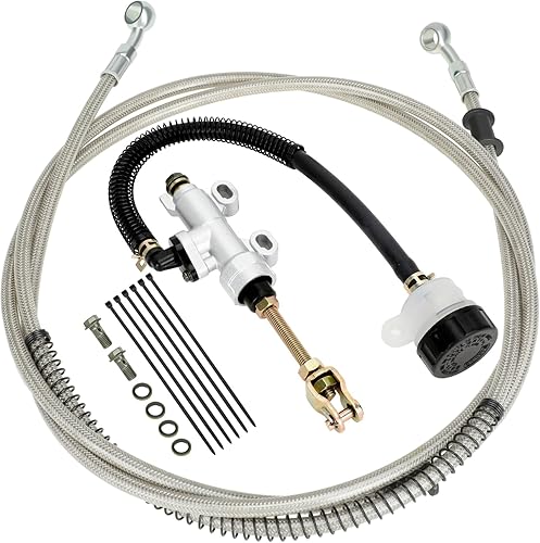 YOXUFA Línea de manguera de depósito de cilindro maestro de freno trasero para 90cc 110cc 125cc 150cc 200cc 250cc Arctic Cat Suzuki Chinese ATV Quad