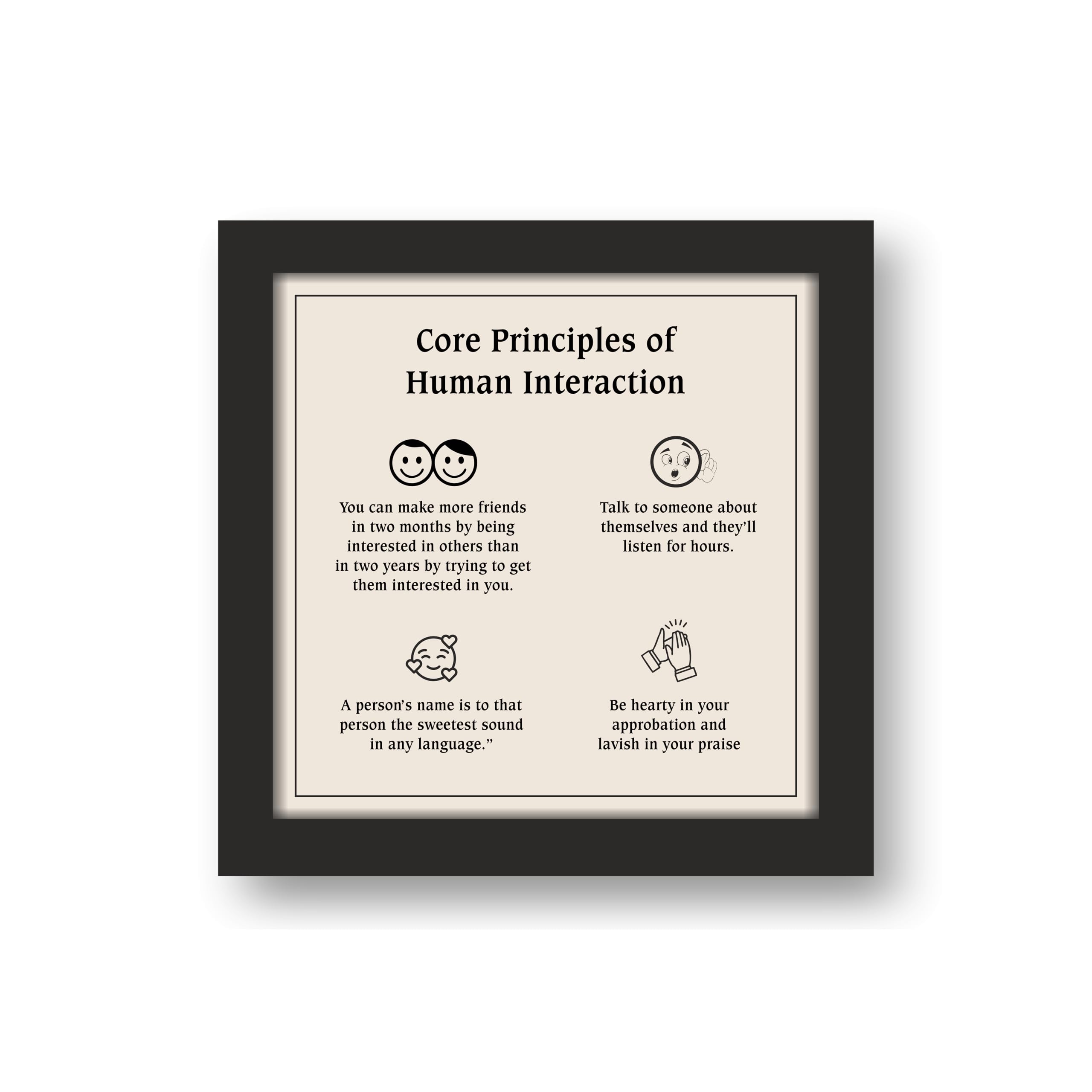 "Core Principles of Human Interaction Inspirational Framed Quote… – view 2
