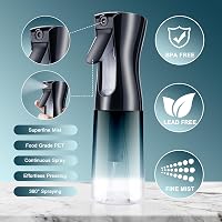 URAQT Permet Flakon 200ml Hajszárító Szalon Vizes Porlasztó Frizura Növény Takarítás Kék Gradiens Színű Szivárgásmentes 3