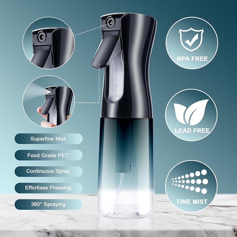 URAQT Permet Flakon 200ml Hajszárító Szalon Vizes Porlasztó Frizura Növény Takarítás Kék Gradiens Színű Szivárgásmentes