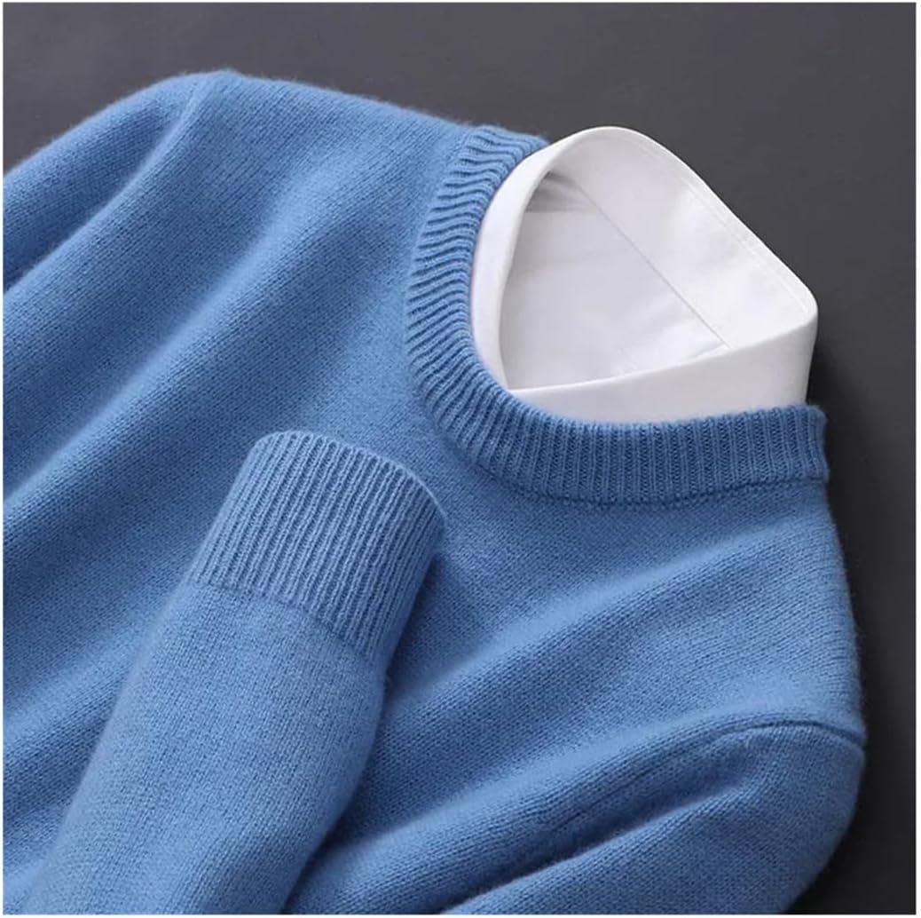 Men's Cashmere Sweater O-Neck Loose Pullovers Oversized Knitted Bottom Shirt Winter Korean Casual Warm Tops