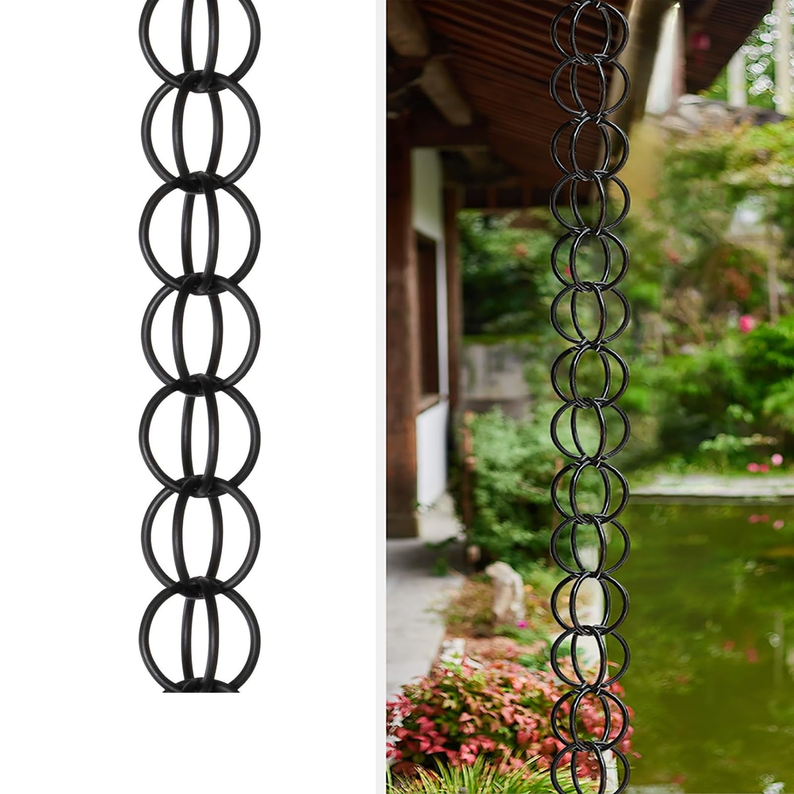 Cadena para Lluvia - Cadena De Lluvia De Metal - Cadena De Guía De Lluvia De Canalón- Cadena Lluvia Japones Hecha De Metal, Puede Colgar En Toldos, Porches, Gazebos, Cubiertas